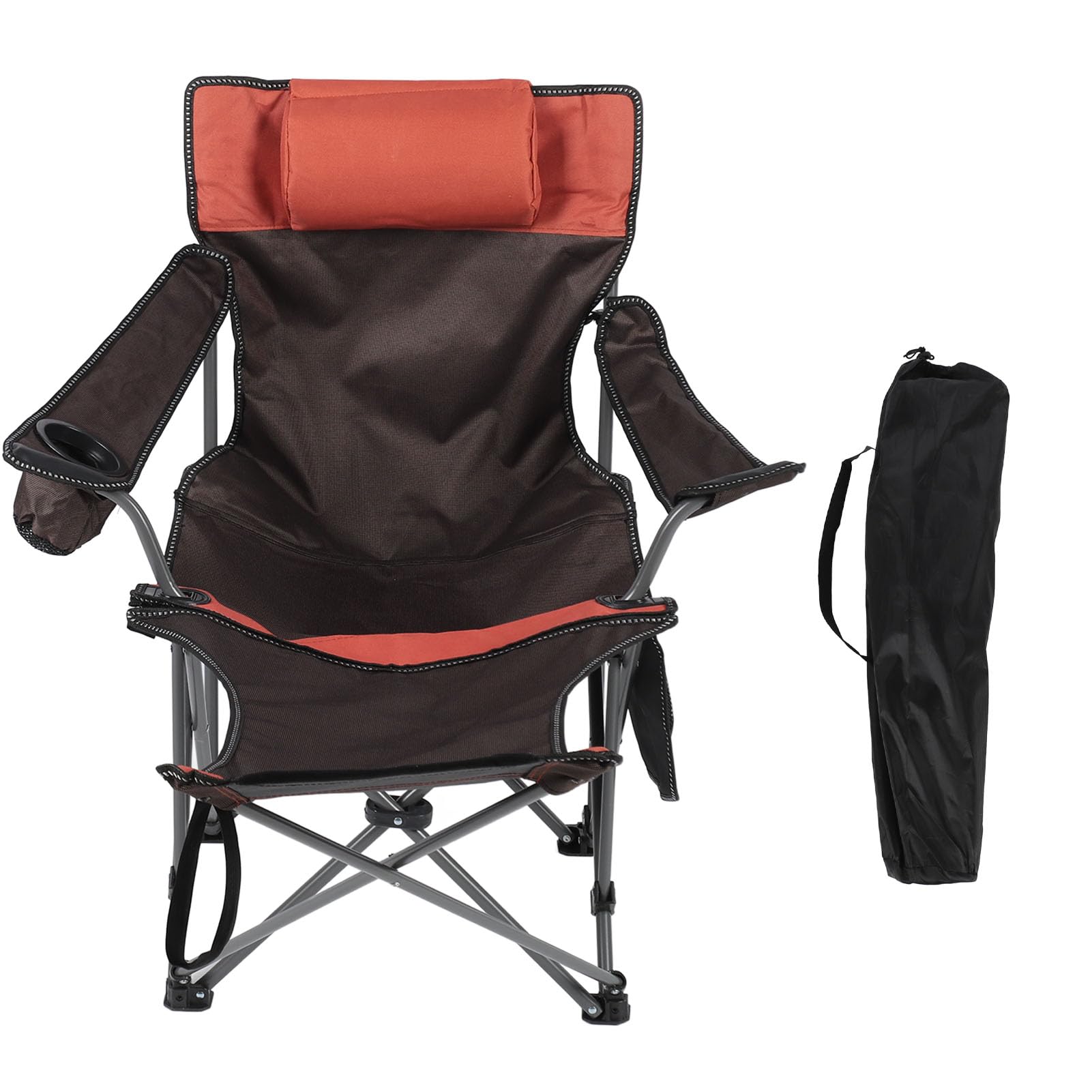 Asixxsix Tumbona Plegable para Adultos con Capacidad de 500 Libras, Silla Reclinable para Patio con Almohada Extraíble, Silla Multifuncional de Gravedad Cero para Camping, Playa, Picnic, Resistente