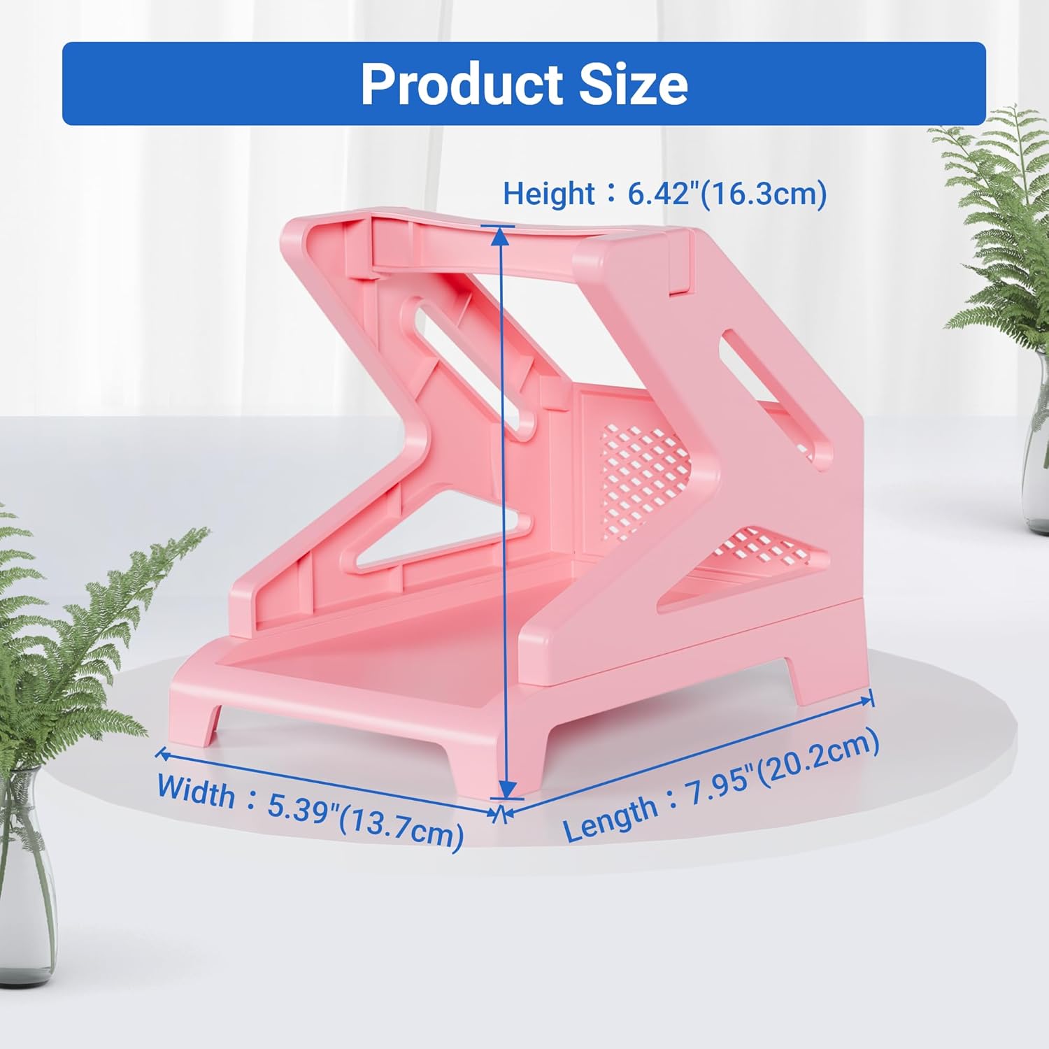 Label Holder, Compatible with Rolls and Fan-Fold Labels, Thermal Label Paper Holder, Desktop Label Printer Accessory (Pink) - Image 4