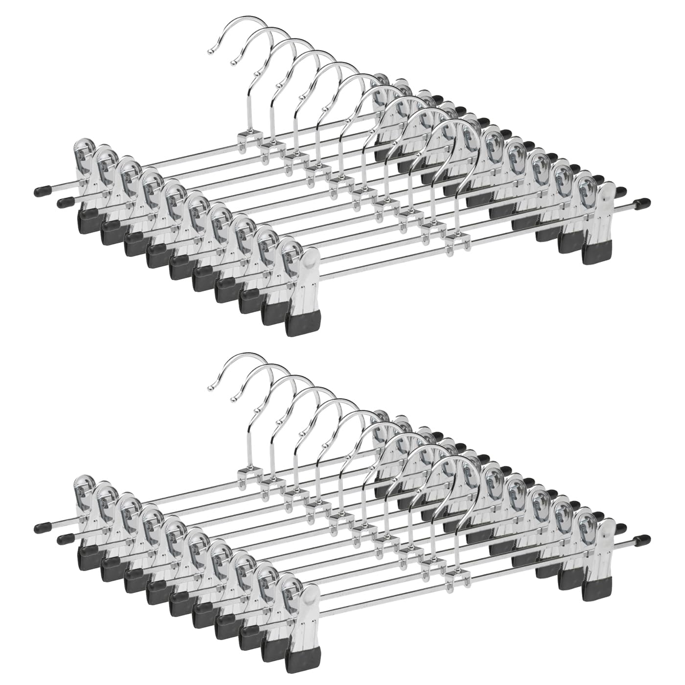 Perchas Metálicas para Pantalones 42 Unidades, 35.5cm de Largo Perchas Metal con Pinzas Clips Antideslizantes para Pantalones, Ropa Interior, Faldas, Calcetines (42 Unidades)