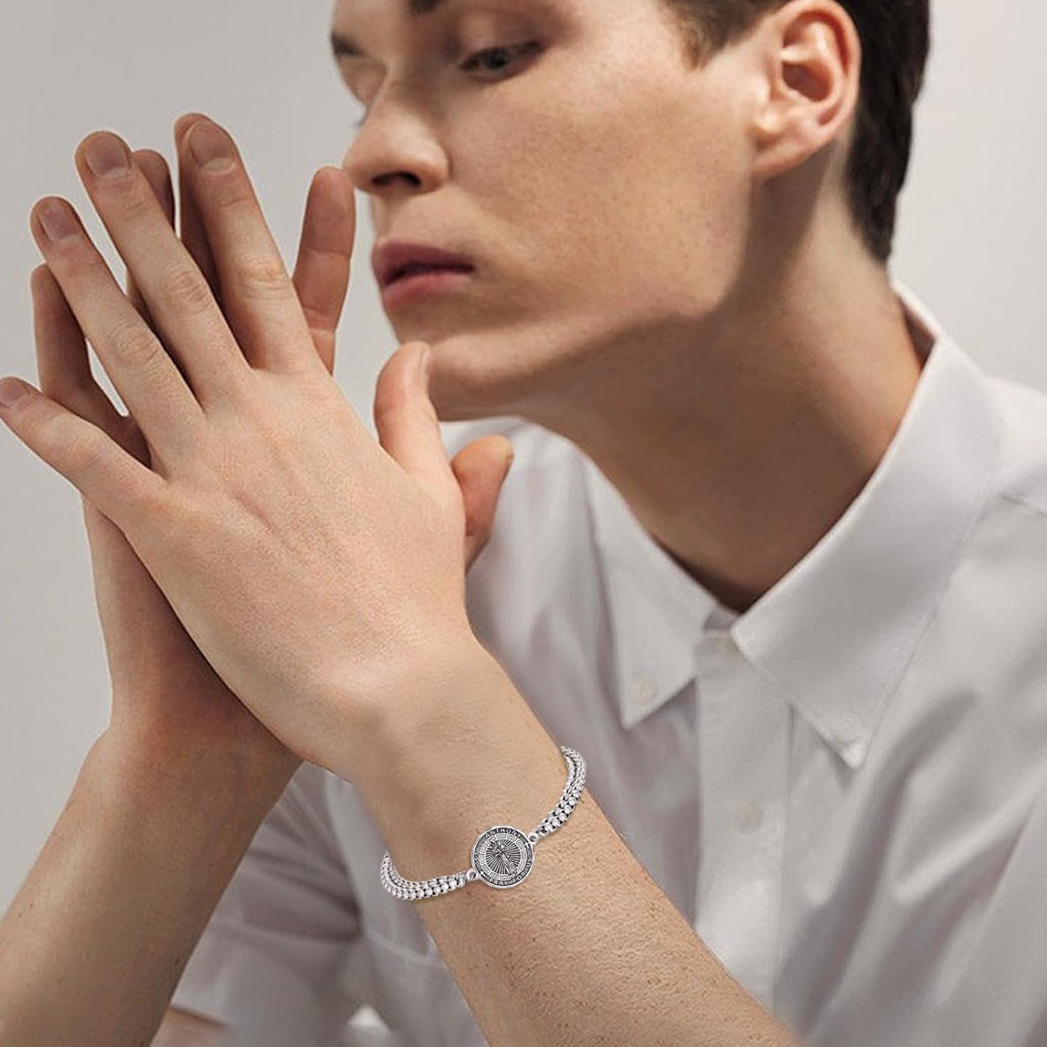 YFN Patron Saint Bracelet Sterling Silver Religious Protector Bracelet Jewelry Gift for Women Men - Image 5