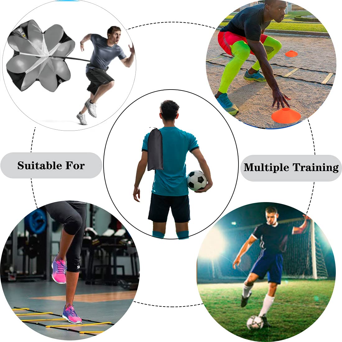 KIKILIVE Kit Entrainement Foot Entrainement Football,Echelles De