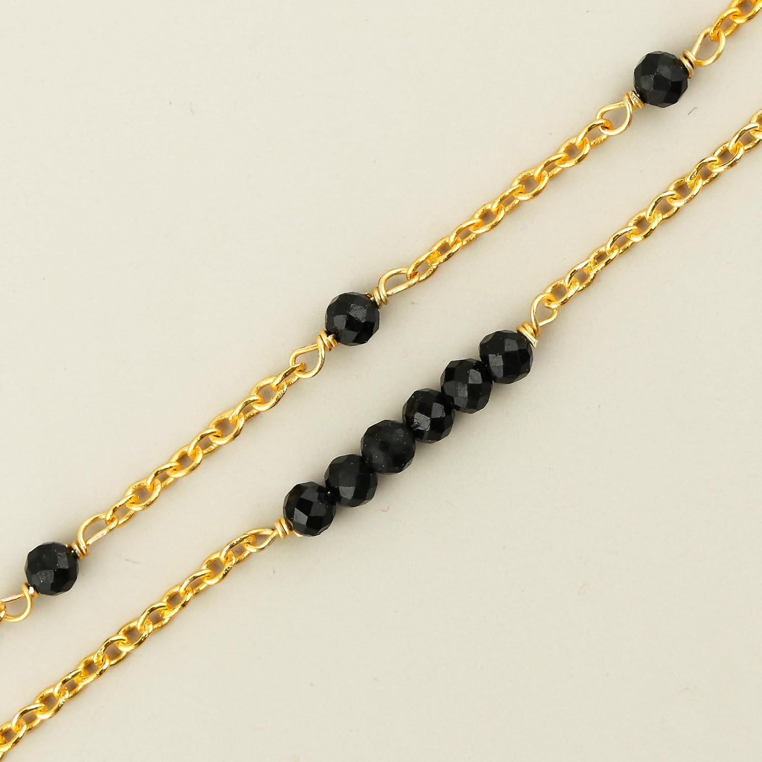 2-Layer Gemstone Beads Choker Necklace, 14k Gold Plated Dainty Stackable Choker Necklaces for Women Trendy Layering, For Women Gifts