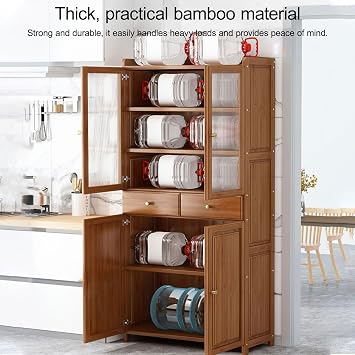 Kitchen Rack, Large Range Compatible, Itype Kitchen Storage, Side Board Holder, Cabinet with Drawer, Space Saving Kitchen Storage, Slim, Compact, Living Alone Yellow