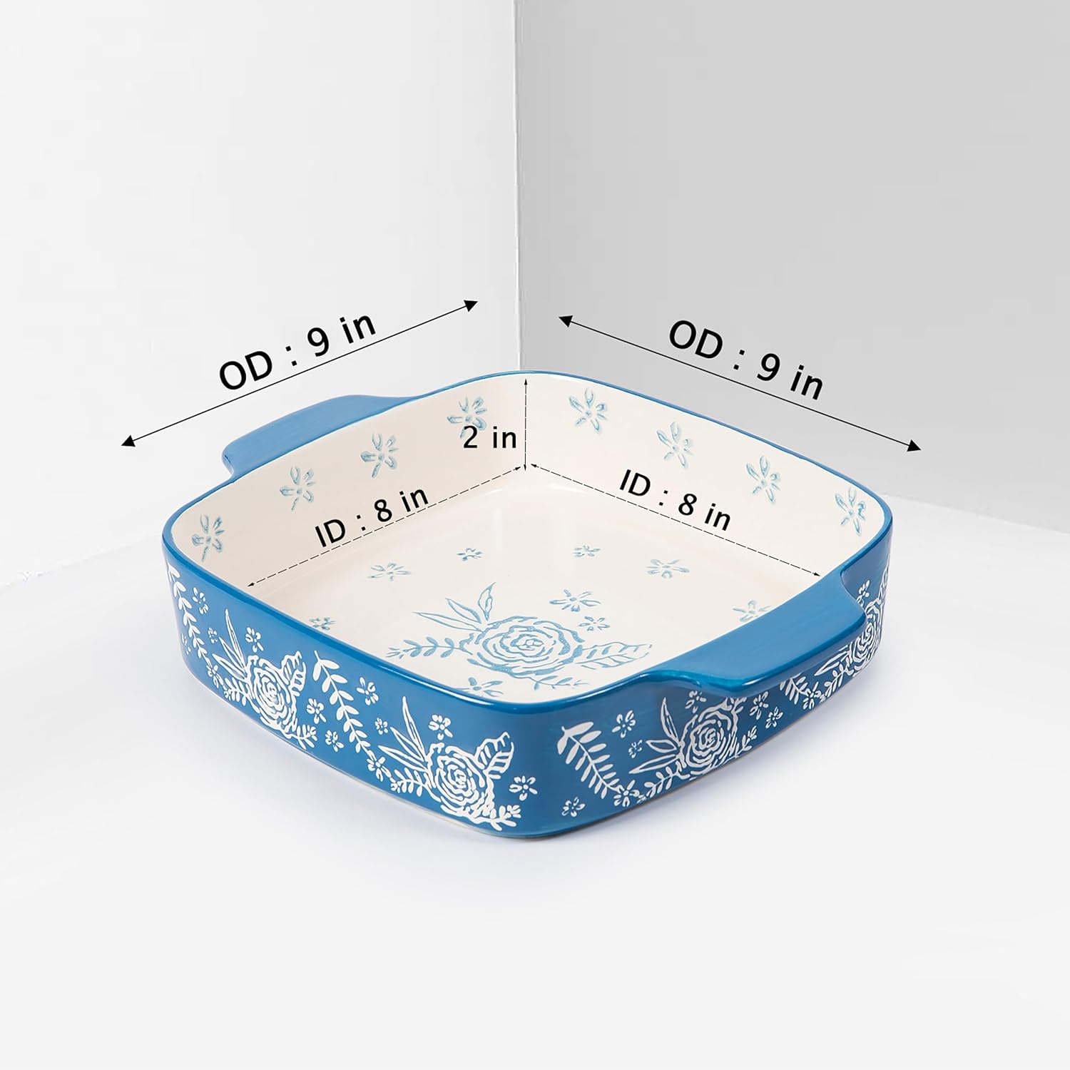 Wisenvoy Baking Dish Ceramic Brownie Pan 9x9 Baking Pan Casserole Dish Lasagna Pan Square Rose Bakeware Sets | Casserole Dish, Lasagna Pan, Bakeware Sets
