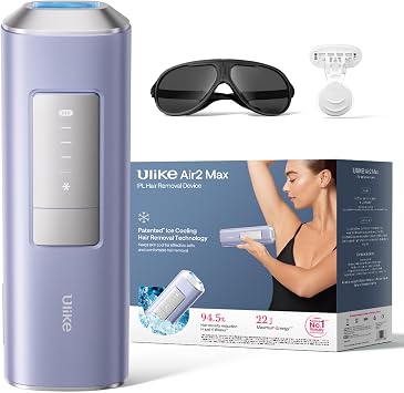 Ulike IPL Hair Removal Device, Pain-Free Ice Cooling Laser Hair Removal Device, USHR Mode* for Full Body, Face, Bikini and Underarms, Autoglide, Gift Purple Air 2 Max, Upgraded Air 3