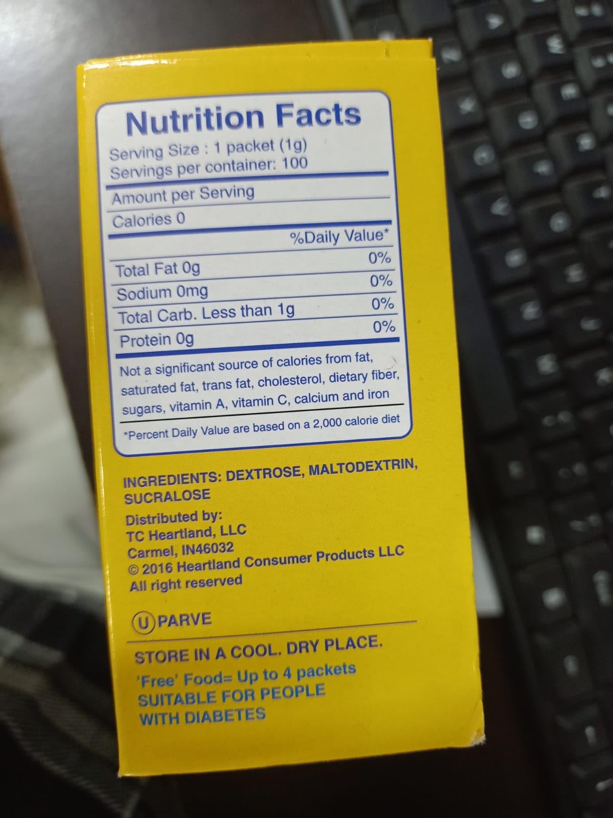 NOTTACIA Splenda No Calorie/Sugar Free Sweetner/for Diabetic 100 Packets Pack of 2 1