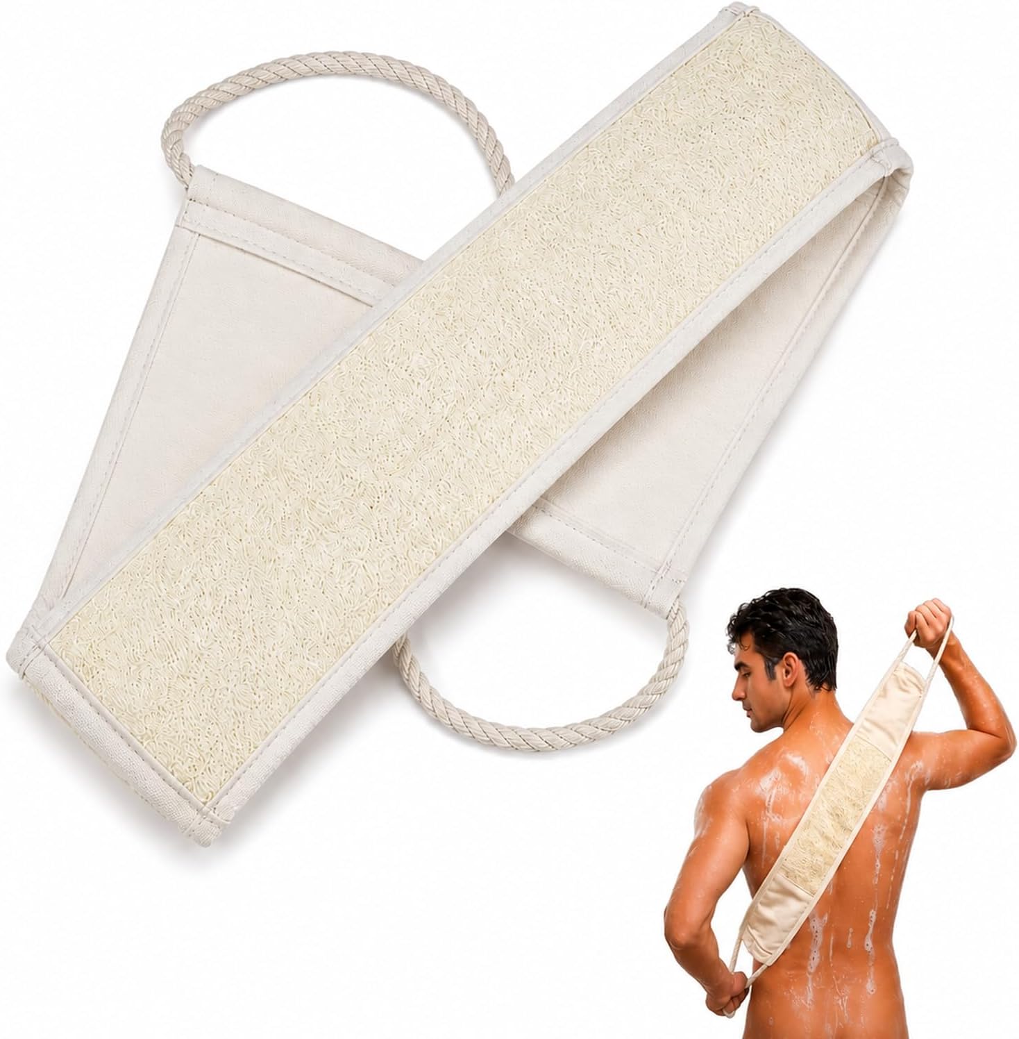 Loofah Back Scrubber for Shower, 32.3 in Extra Long, Dual Sided