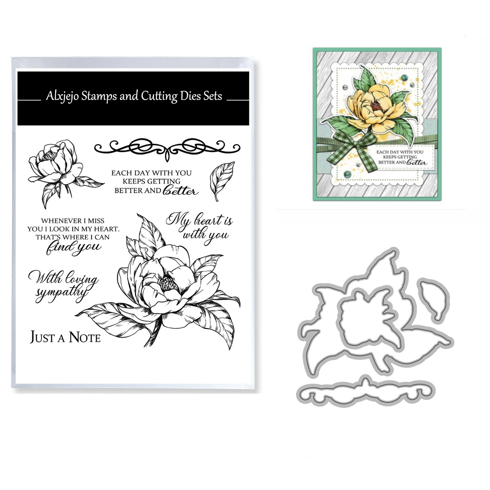 Alxjejo Cutting Dies and Stamps Set 2024-2025-2026,Stamps and die for Card Making for DIY Birthdays, Thanksgiving Day, Valentine's Day, Scrapbooking, Art Craft, Festivals Greeting Card Album