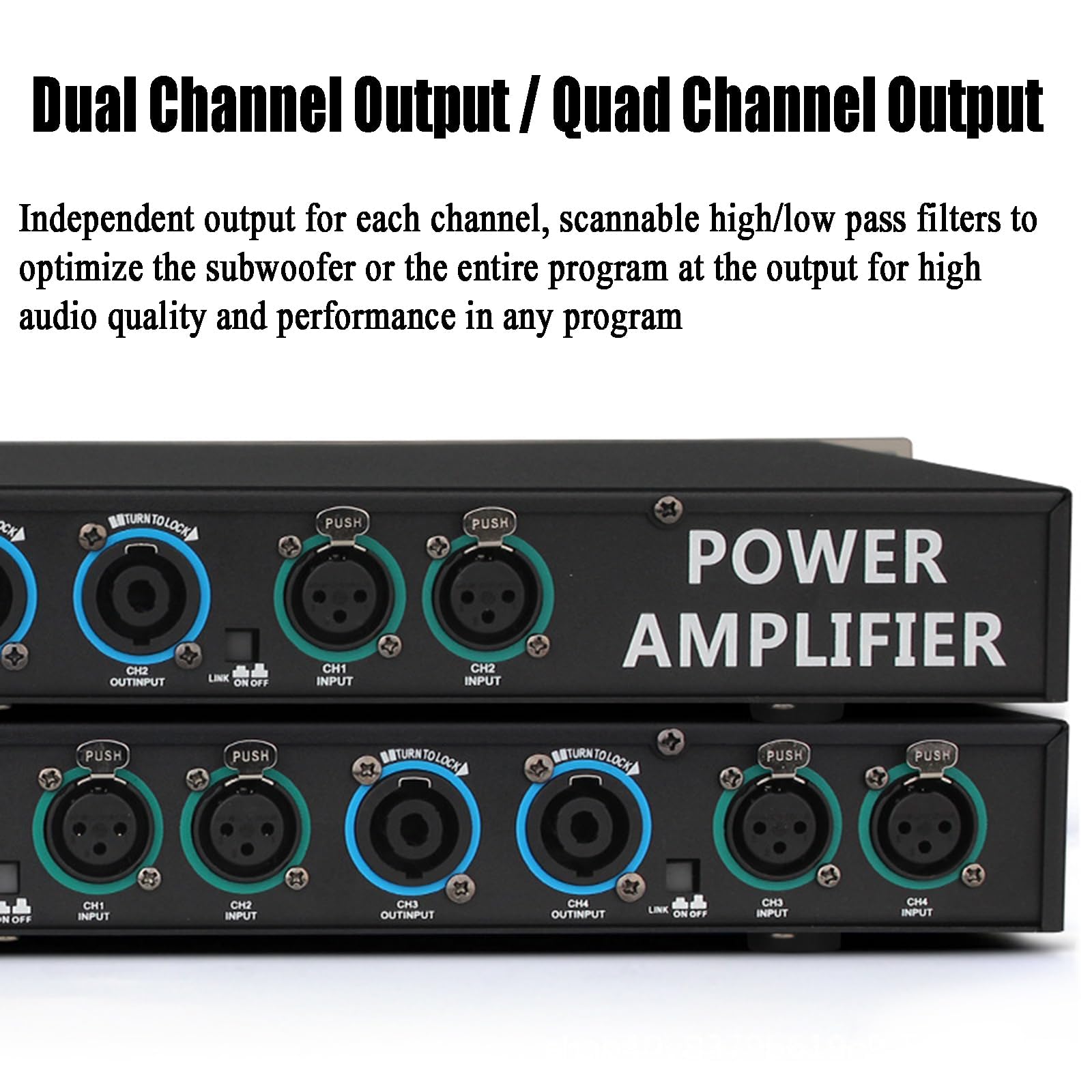 Amplificadores De Potencia Profesionales De 600 W*2/4, Amplificador Digital De Etapa Posterior, con Interfaz XLR, Salida Independiente De Dos/Cuatro Canales, para Uso Doméstico, Karaoke