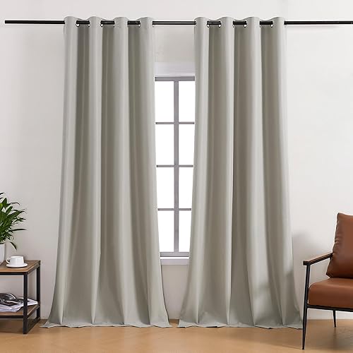 Miniatura 7 de YC WINRRARII Cortinas 100% opacas con ojales para dormitorio de 84 pulgadas de largo, juego de 2 paneles, cortinas bloqueadoras, tratamientos para