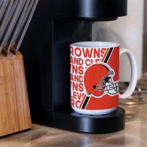 Miniatura 5 de Rico Industries NFL Football - Taza de café de cerámica blanca de 15 onzas para fanáticos de la NFL