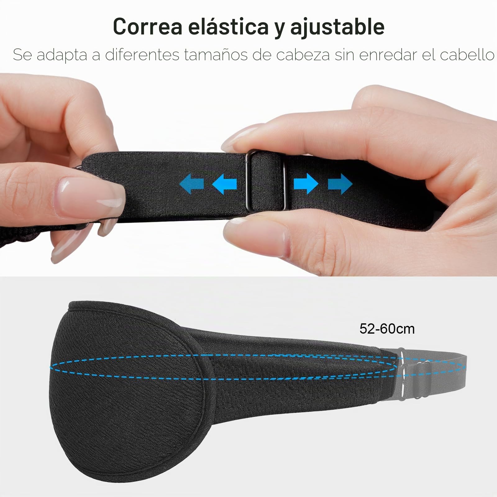 Gritin Antifaz para Dormir para Mujer y Hombre, Anti-Luz Máscara de Dormir Sin Presión Ocular - Diseño Ergonomico 3D para Las Pestañas y Los Movimientos Oculares, Ultrasuave & Cómodo Sleep Mask