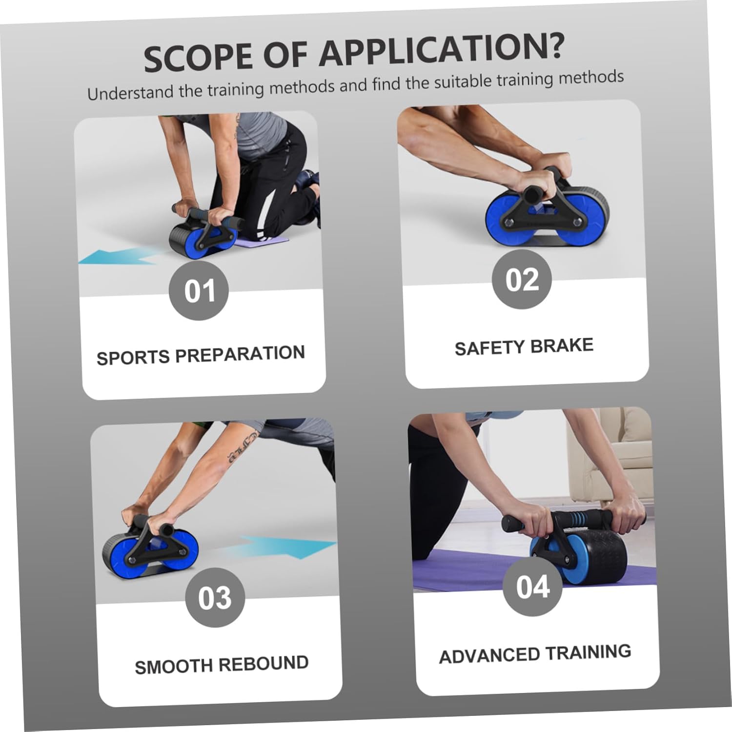 TOYANDONA Ab Roller Wheel with Triangular Support for Core Workout Stable Abdominal Wheel Exercise Equipment for Home Gym Strengthen Back Shoulders Arms Suitable for Beginners and Advanced