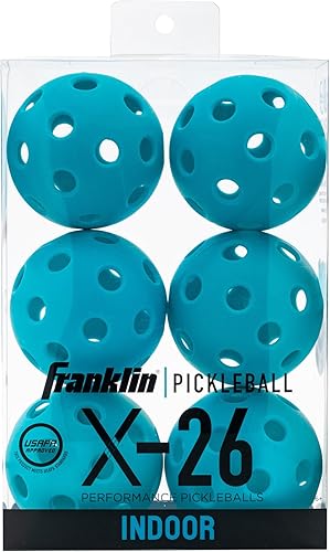Franklin Sports X-26 Pickleballs para interiores  Paquete de 3, 12 unidades y 100 unidades a granel  Pickleballs aprobados por USAPA  Varios colores