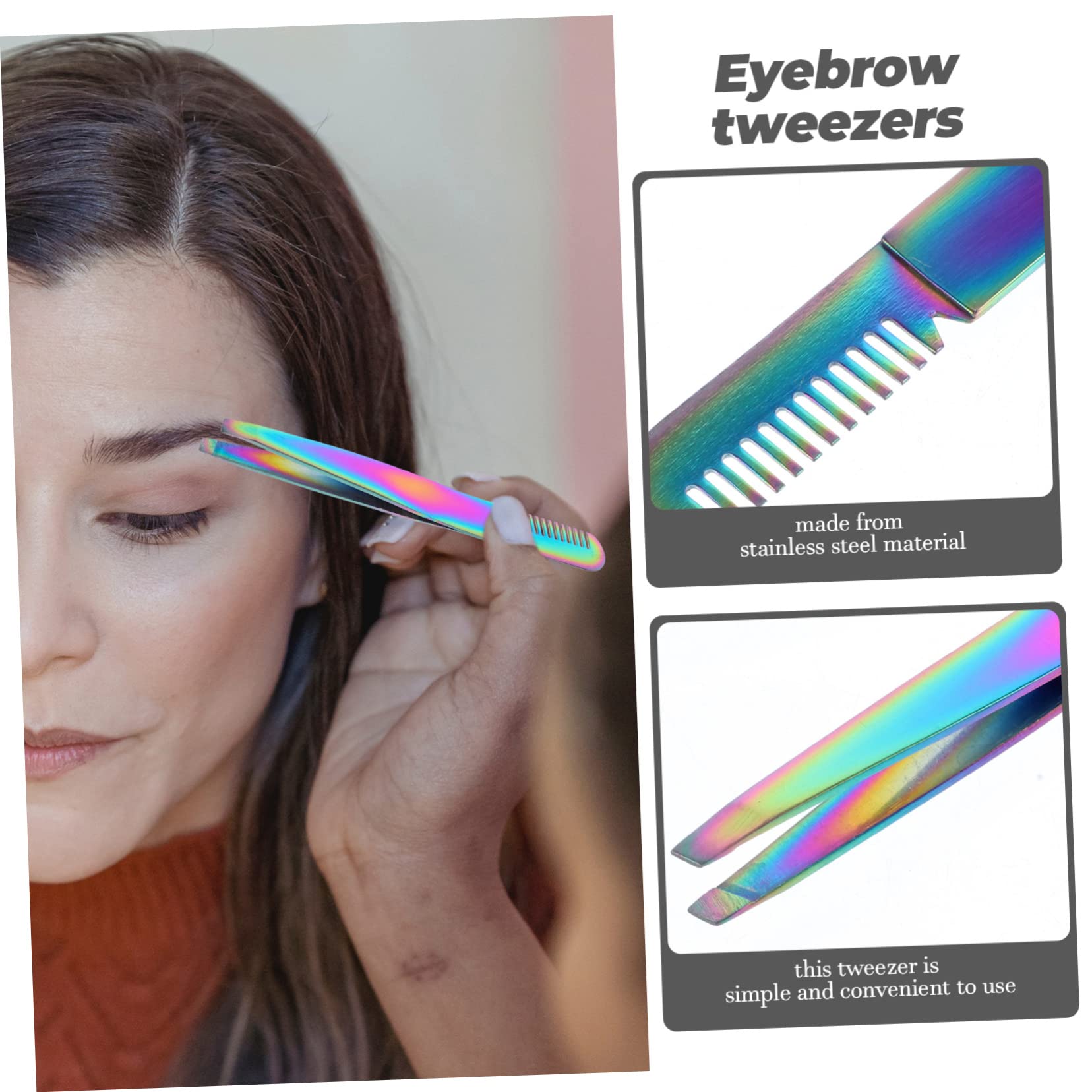 POPETPOP 20pezzi Pinzette Sopracciglia Inossidabile Con Punta Di Precisione e Pettine Strumenti Per La Bellezza e Rimozione Dei Elegante Per Donne e Uomini