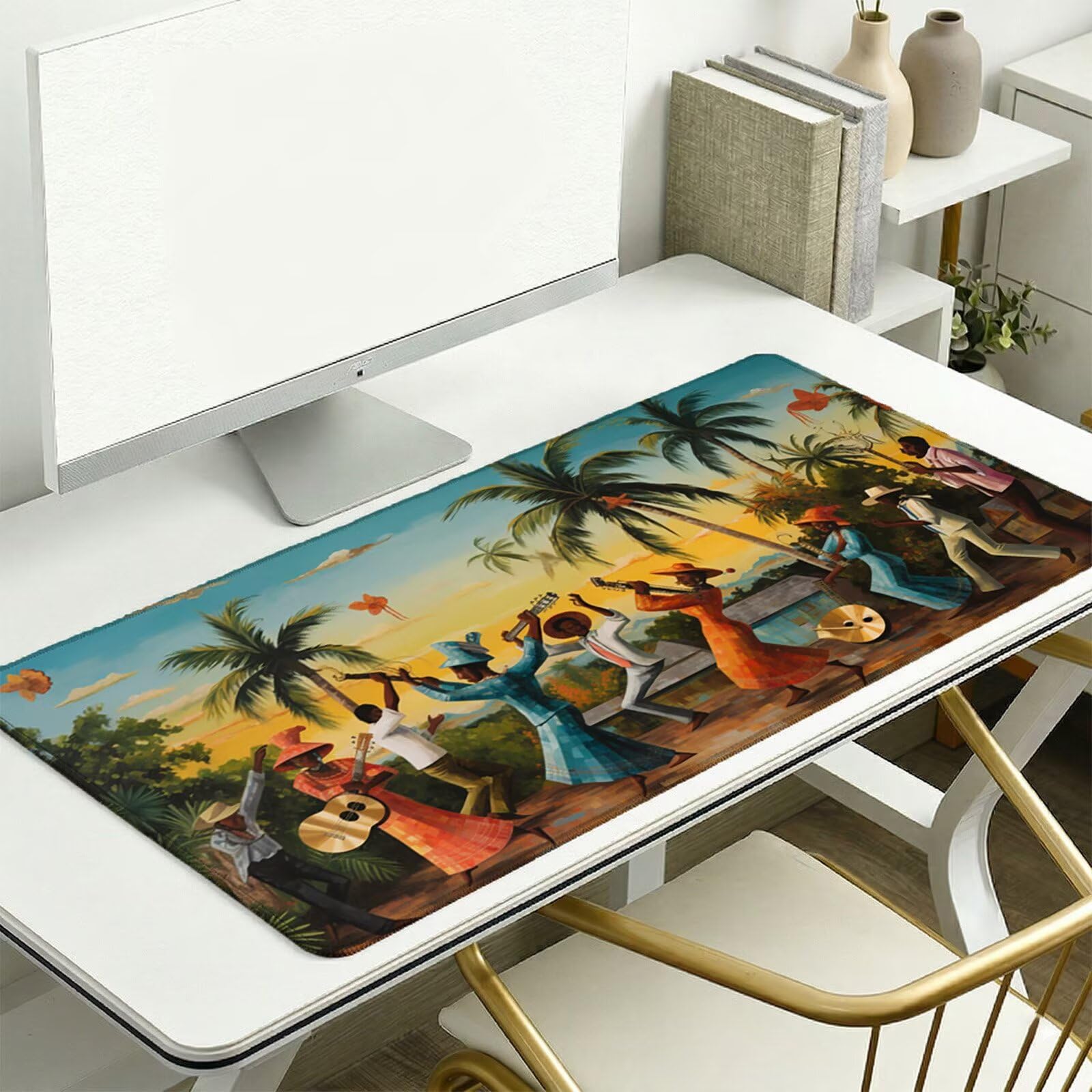Sottomano Scrivania Grande 1200 x 600 x 3 mm Nazionalità Tappetino Tastiera Computer con Base Antiscivolo e Bordi Cuciti, Protezione Impermeabile, per Lavoro, Casa e PC Gamer, Regali (Musica) L-x5670