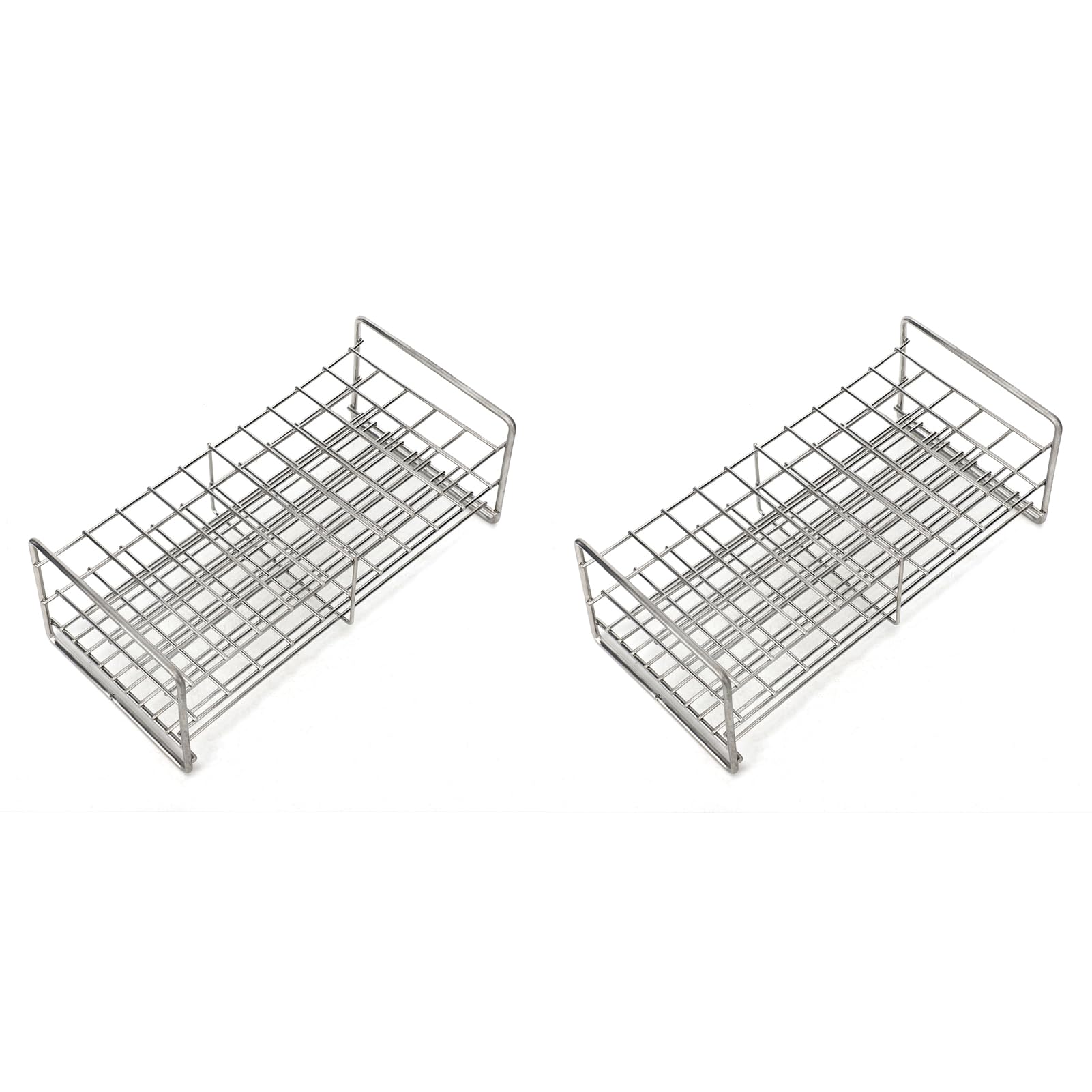 TOPINCN 50Holes Test Tube Rack, 2Pcs Hole 304 Stainless Steel Test Tube Holder Stand Suitable for Test Tuber Laboratory Scientific