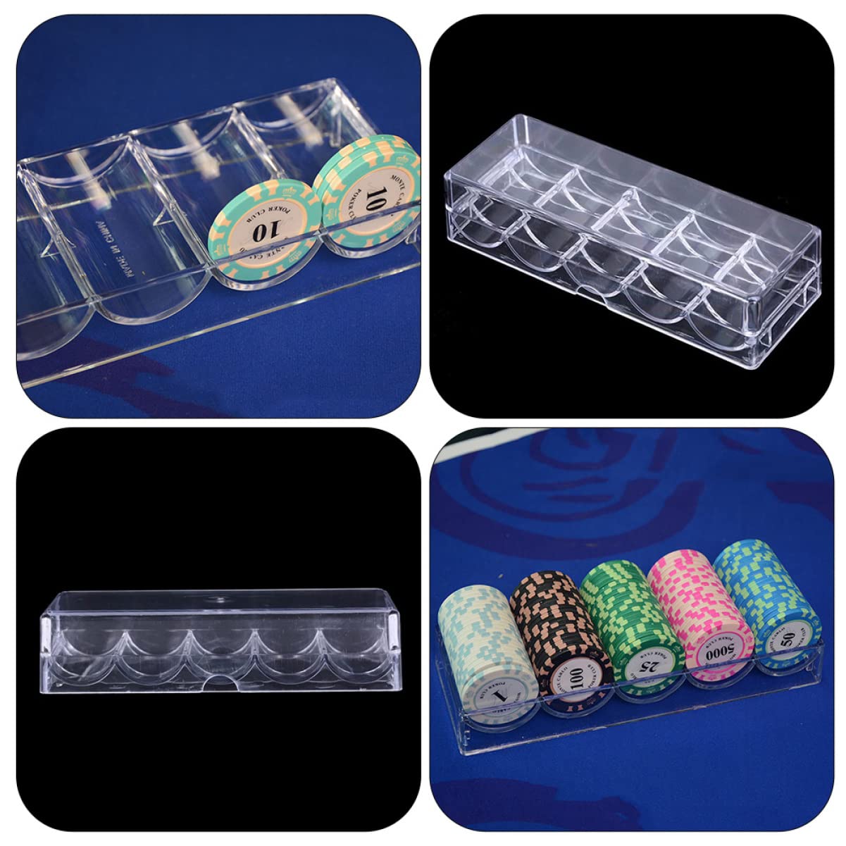 Cabilock 3 STK Chip-Rack Herausfordernde Münzanzeige Halter Für Spielchips Chipträger Jetons Behälter Für Sammelbehälter Für Münzen -chip-Fach Esstisch Cd Acryl