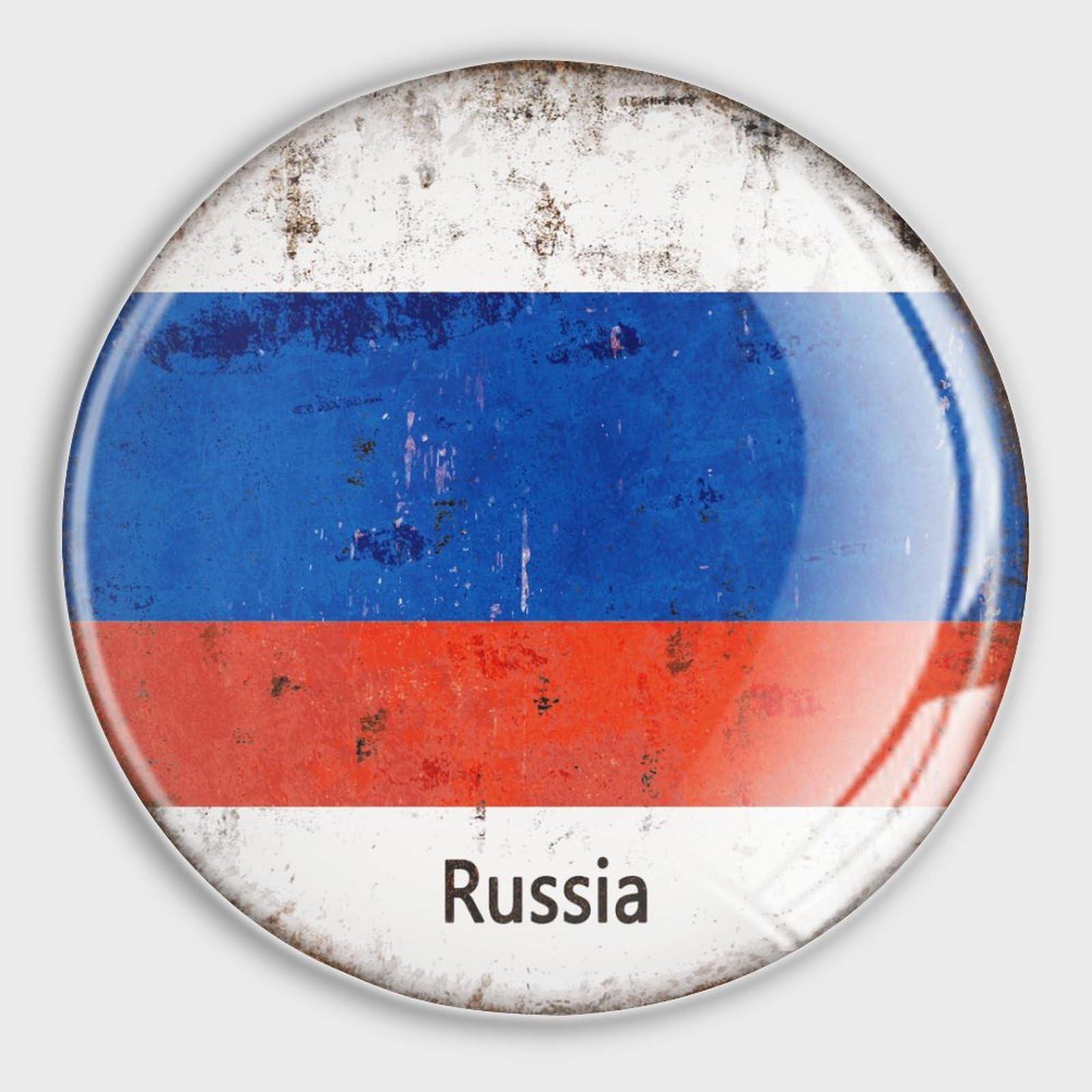Aimant drapeau Russie pour frigo et tableau de bureau - Lot de 4