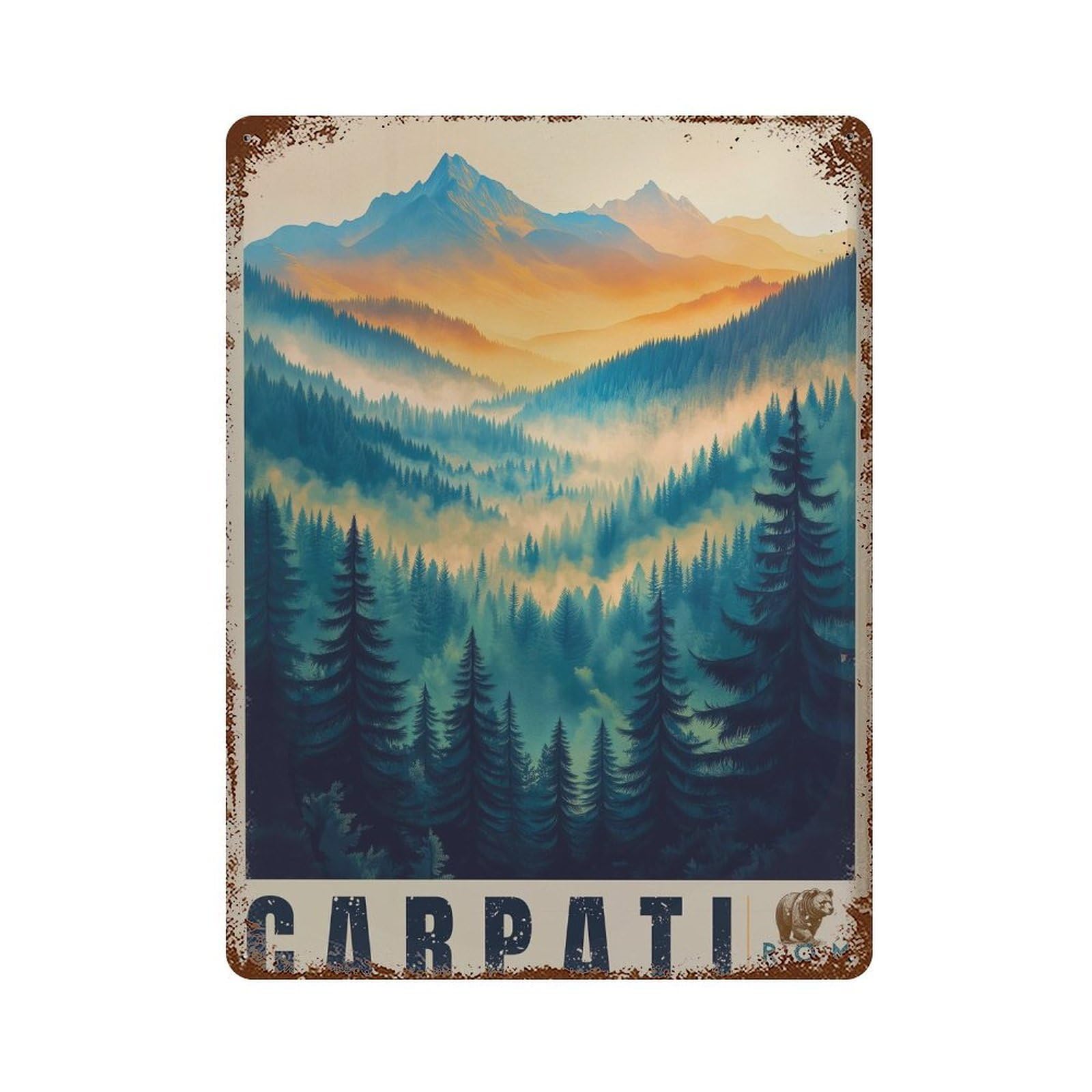 xiaoxiaoshen Carpathian Mountains Travel Romania Forest (2) Wall Decor Art Metal Tin Poster Modern Home Decor Art Home Bar Shop Decorations Vintage Sign 40x30cm