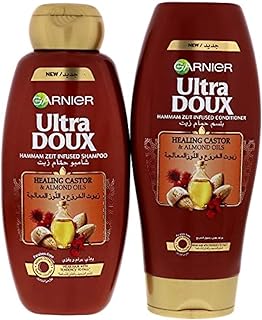شامبو ألترا دوكس من غارنييه بزيت الخروع واللوز 400 مل مع بلسم زيت - عبوة قطعة واحدة