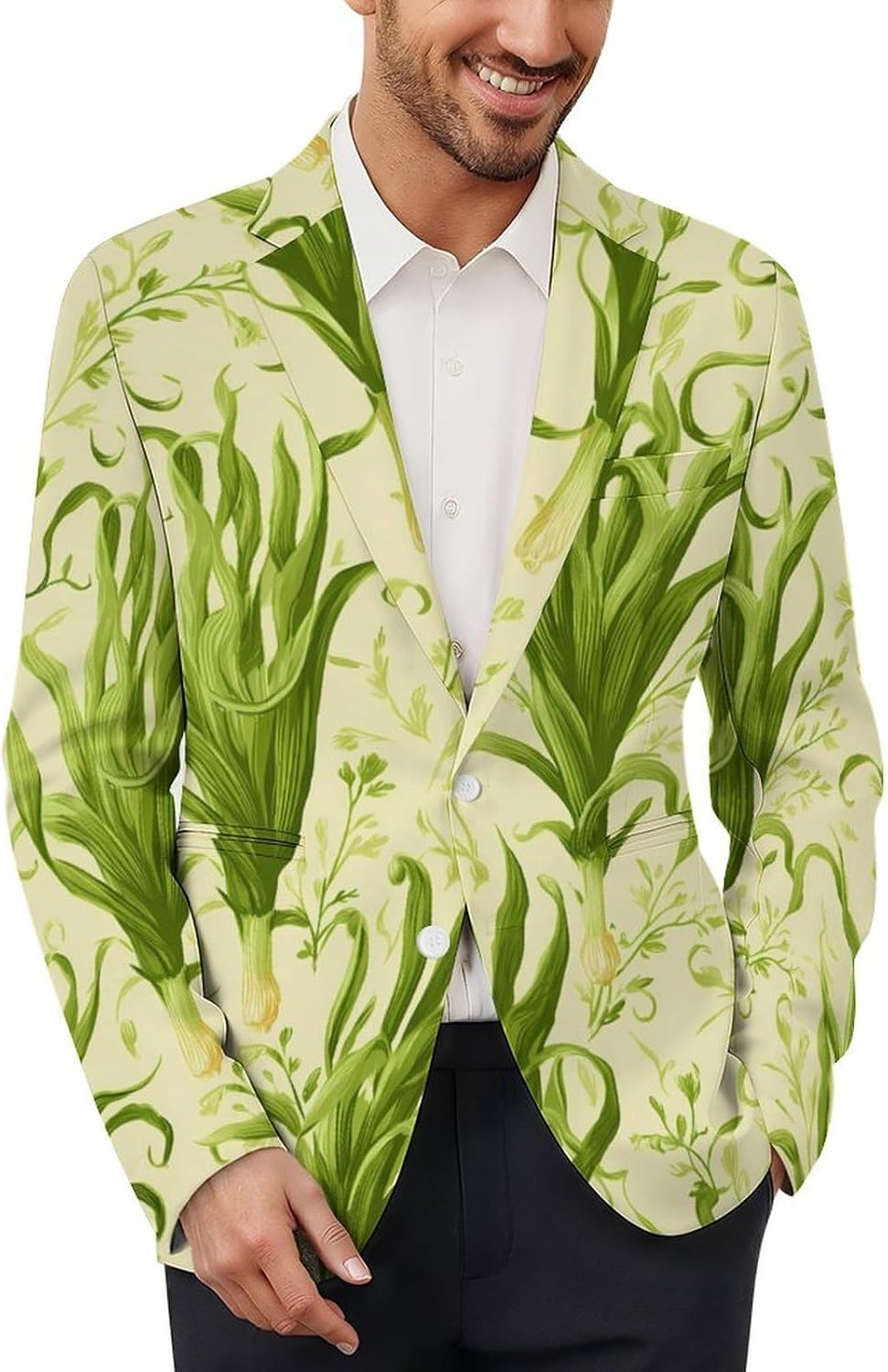 Leek Vegetable Men’s Suit Blazer Jacket Formal Coat for Events Business Wedding