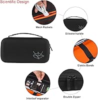 Vista 3 de Elonbo Funda de transporte para calculadora gráfica de color Texas Instruments TI-Nspire CX II CAS/CX II/CX/CX CAS, bolsillo con cremallera Negro