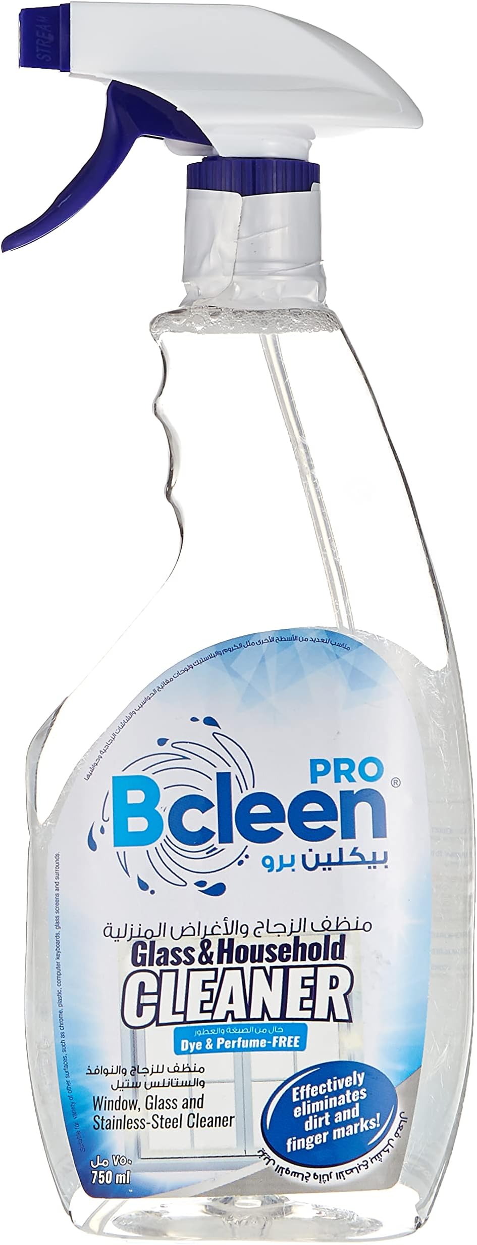 Bcleen بيكلين Glass & Household Cleaner, Unscented, 750 Ml
