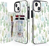 Vista 20 de uCOLOR Funda compatible con iPhone 15 de 6.1 pulgadas con ranura para tarjetero, función atril, doble cierre magnético y bloqueo RFID, funda de 6.1
