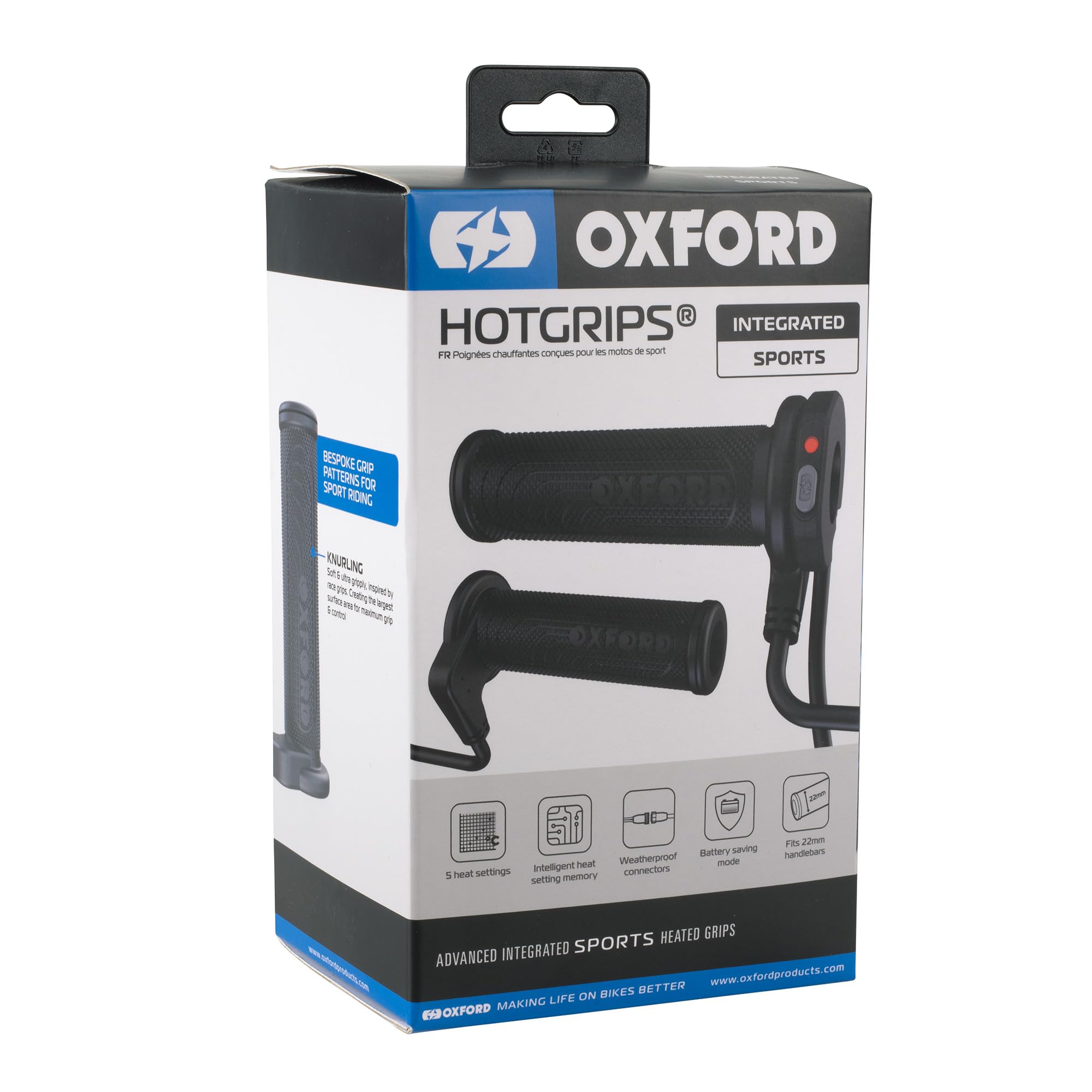 Oxford HotGrips Advanced Integrated | Beheizte Lenkergriffe für kalte Temperaturen, Winterwetter, Motorradfahren
