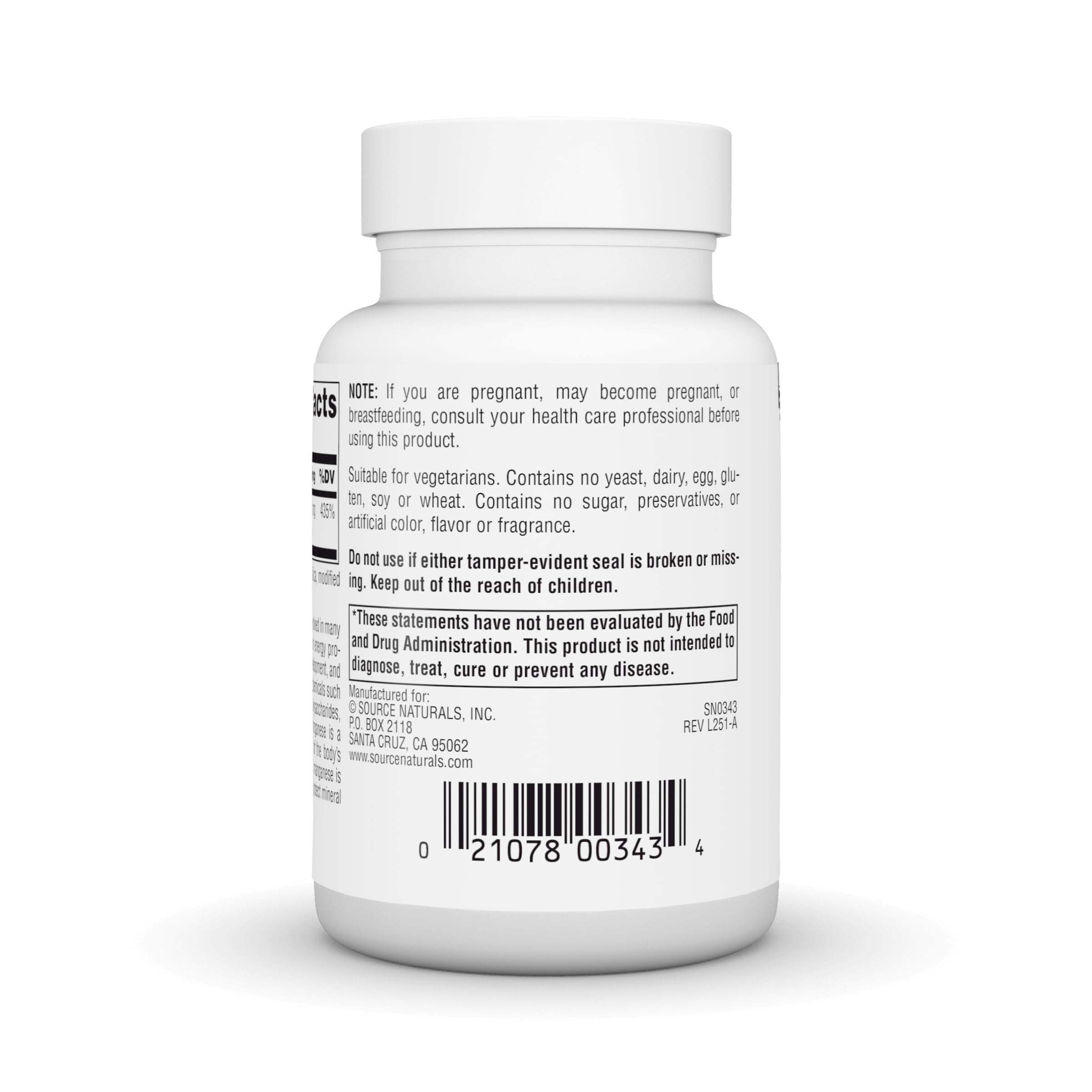 Source Naturals Manganese, 10 mg - 250 Tablets — Amazon image 4