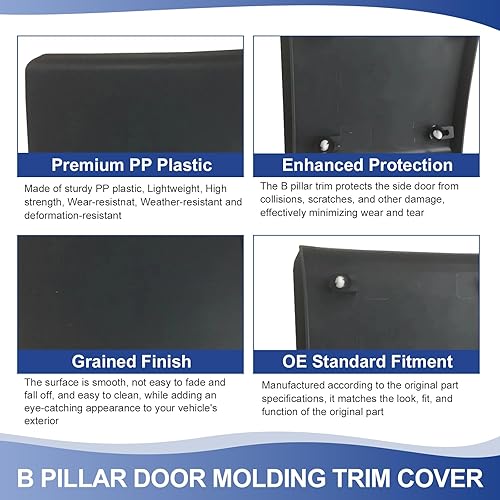 Miniatura 5 de Panel de moldura de cuerpo de puerta lateral delantera derecha, moldura de pilar B, cubierta de moldura de puerta, gris, se adapta a Ram Promaster