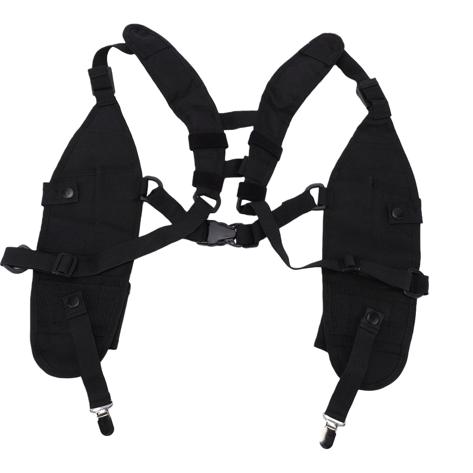 Jectse Gilet per Imbracatura Toracica per Radio Gilet per Radio con Tracolla Spallacci Regolabili Fibbie a Sgancio Rapido Tasche Multiple di Sospensione Doppio per Costruzioni