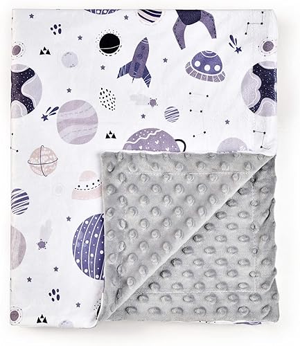 Boyoung Manta de bebé, suave Minky manta cálida para niño o niña, manta de recepción con doble capa de respaldo punteado para recién nacidos 7894222
