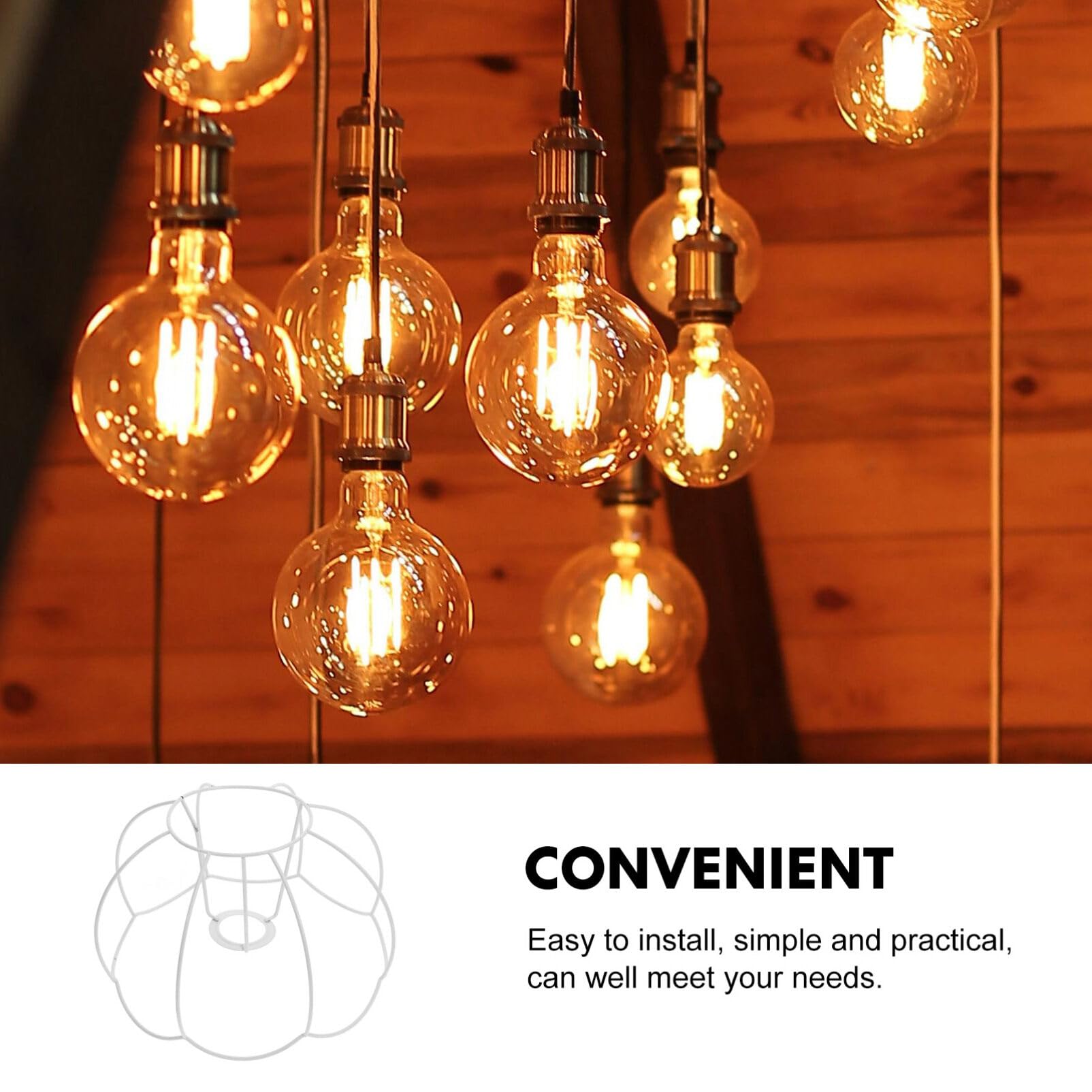 Ciieeo Vintage Pumpkin Lantern Holder Wire Lampshade Frame for DIY