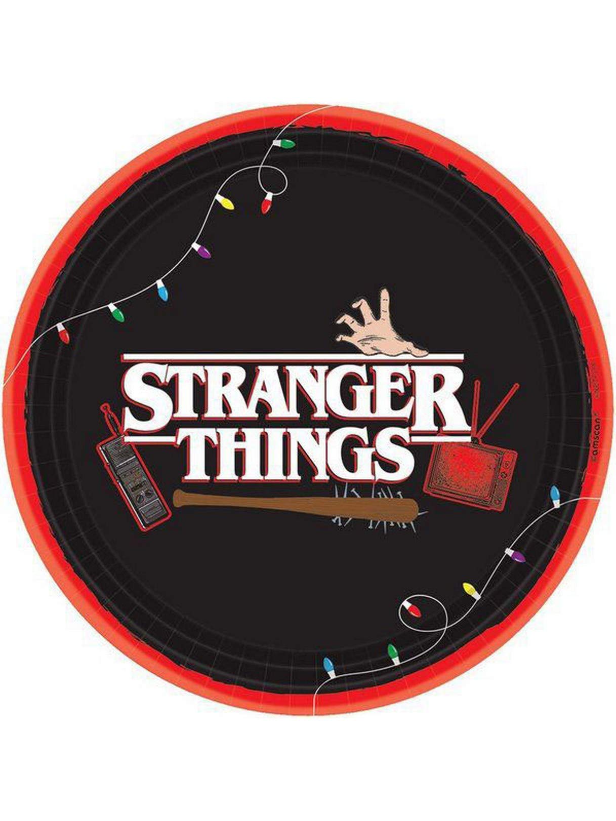 Stranger Things Design Round Paper Plates - 9" | Multicolor | Pack of 8