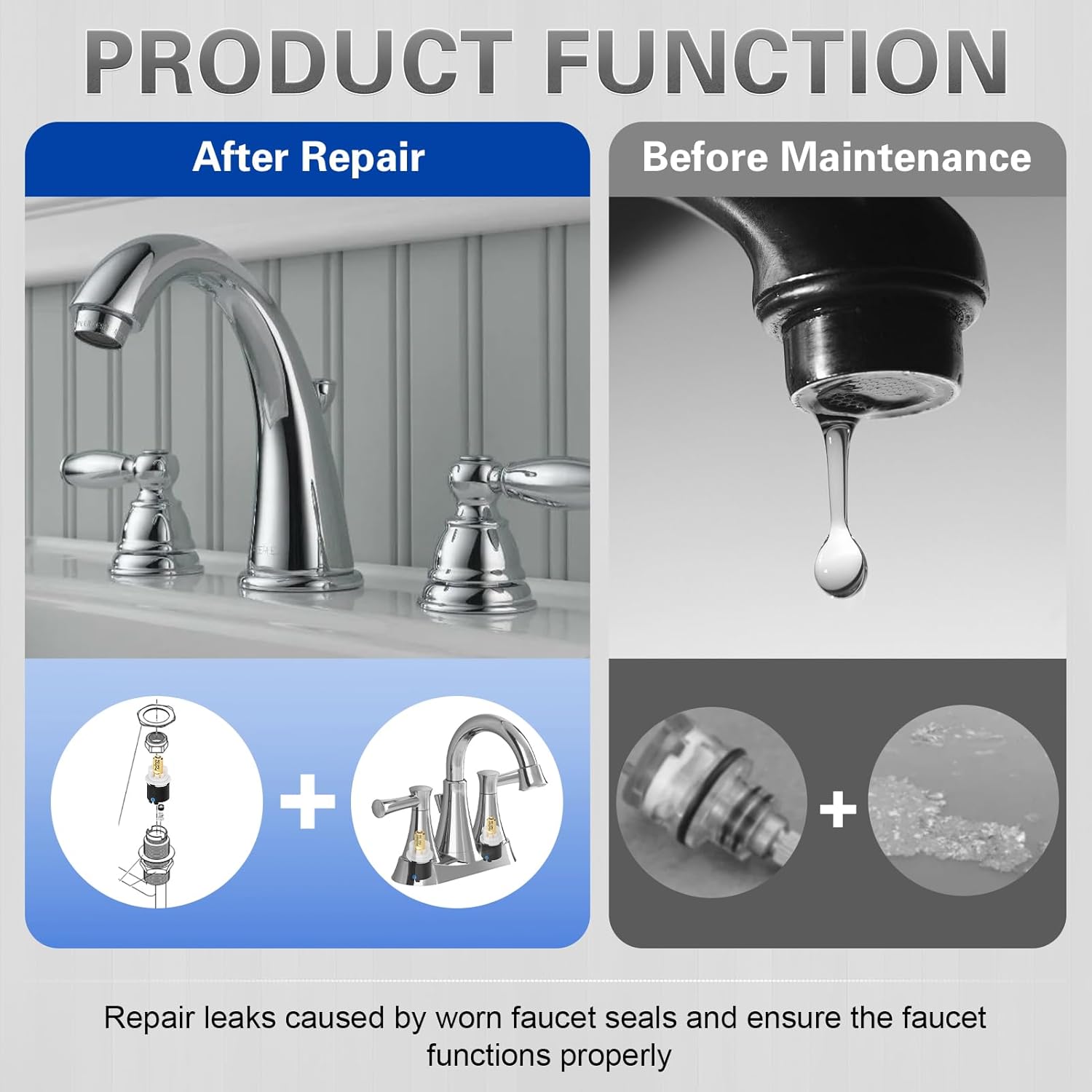 RP60400 Replacement Faucet Valve Cartridge with Diamond Seal Technology, Compatible with Delta 2-Handle Bathroom Sink, Shower, Bathtub and Beverage Faucets (2-Pack)