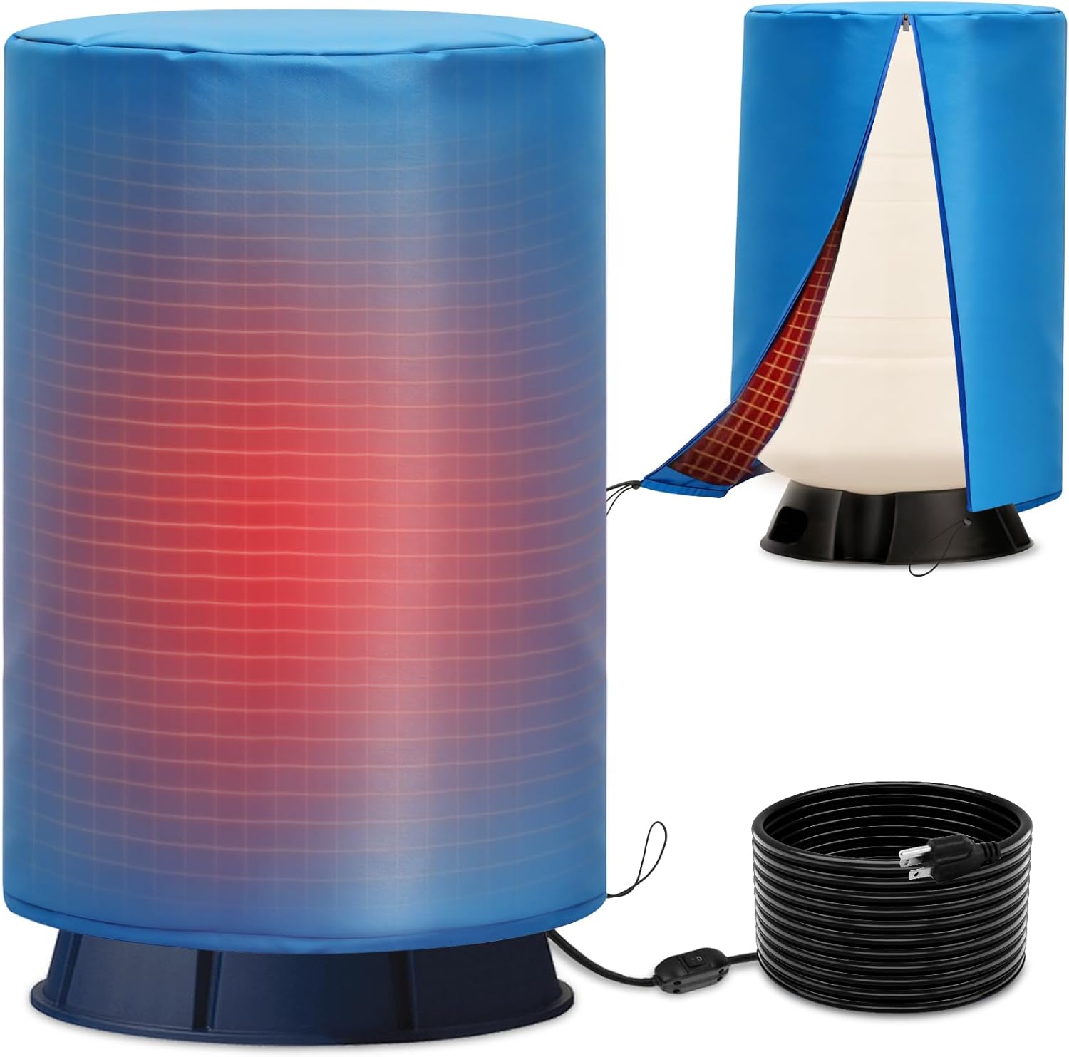 Heated Well Pressure Tank Cover Insulated, 24"D x 34"H Water Well Tank Cover Heater with Switch, Constant Heating Waterproof Insulated Pump Cover, Freeze Protection Down to -25°F