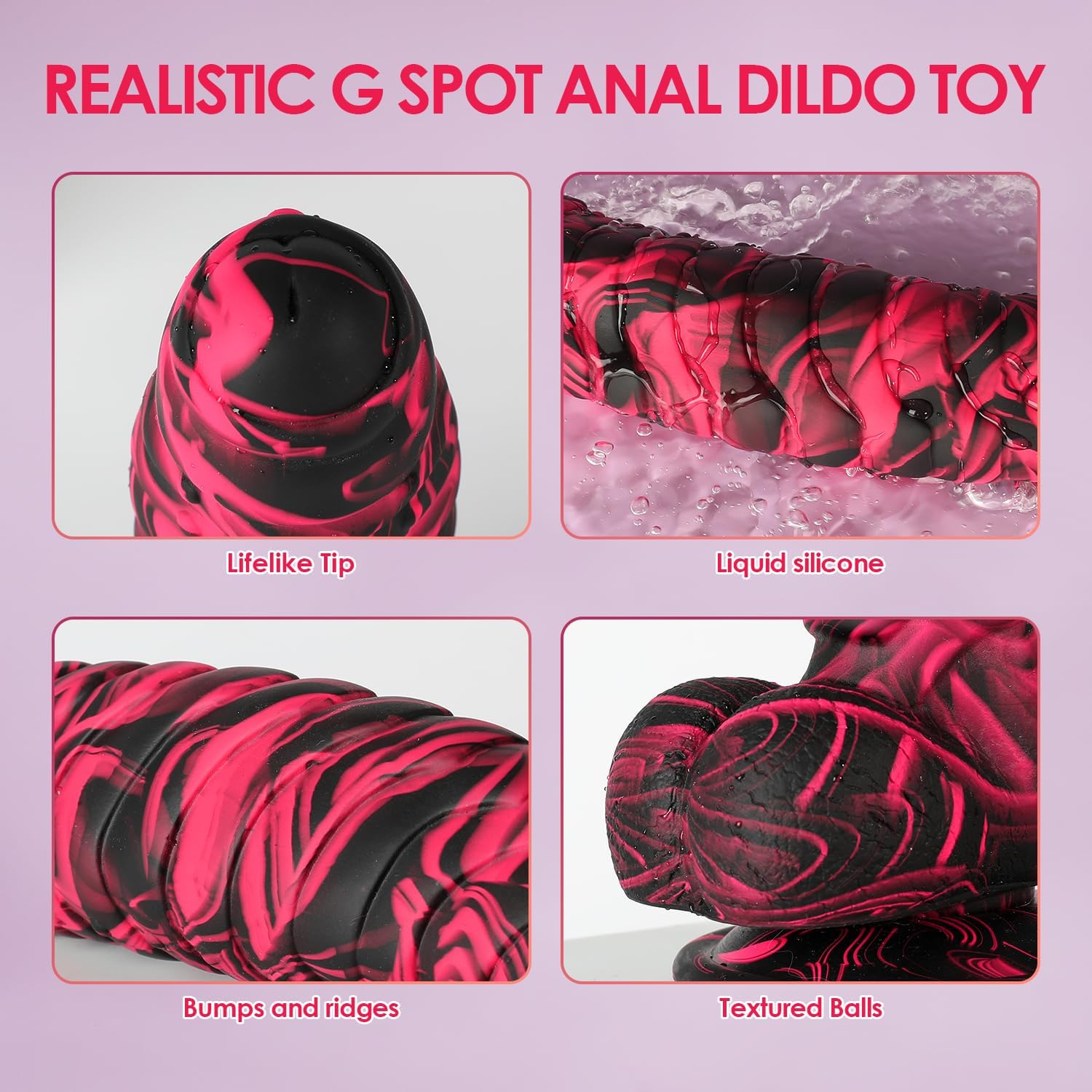 Thick Realistic Dildo Adult Sex Toys, 10.43 Inch Soft Safety Silicone G-spot Anal Stimulator with Strong Suction Cup, Fantasy Dildos Huge Lifelike Penis Toy for Women Men Couples