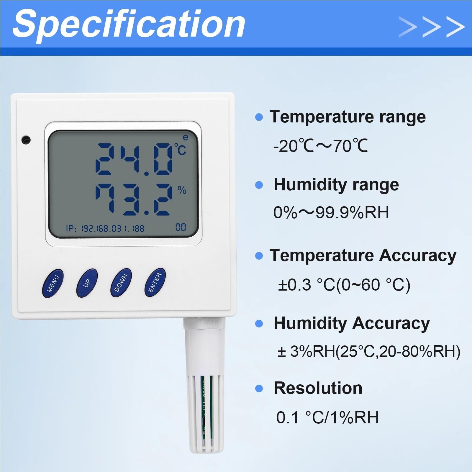 Il trasmettitore Ethernet di temperatura e umidità supporta il protocollo UDP/SNMP e l'alimentazione Poe con sensore Sht30 esterno
