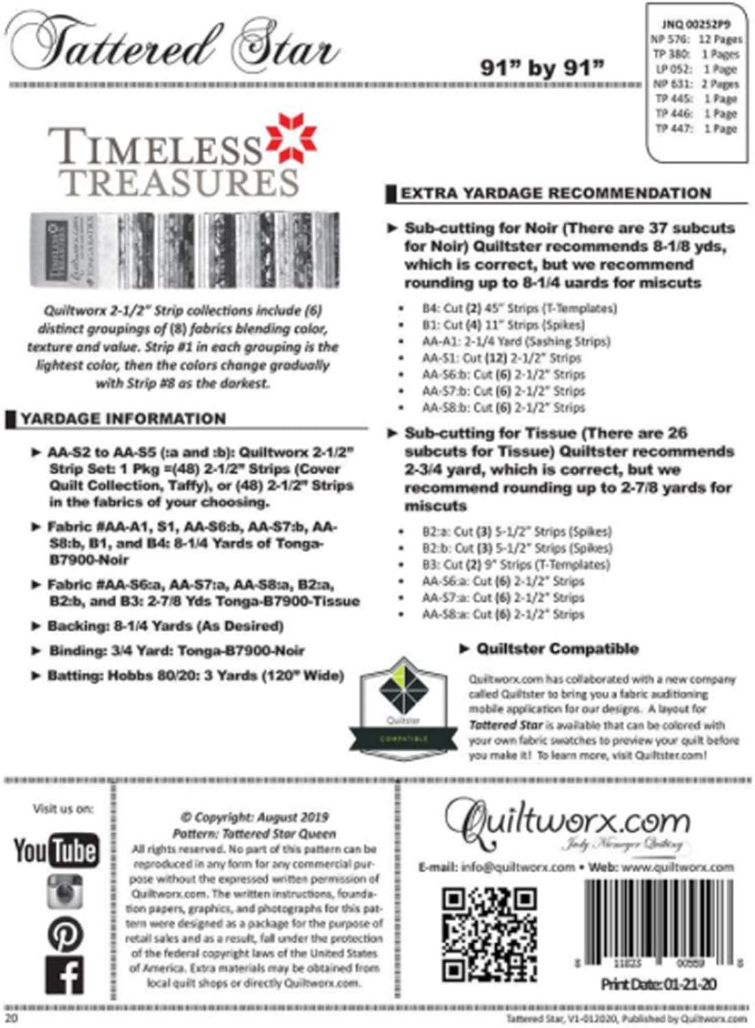 Quiltworx - Judy Niemeyer Quilting Tattered Star Pattern, None