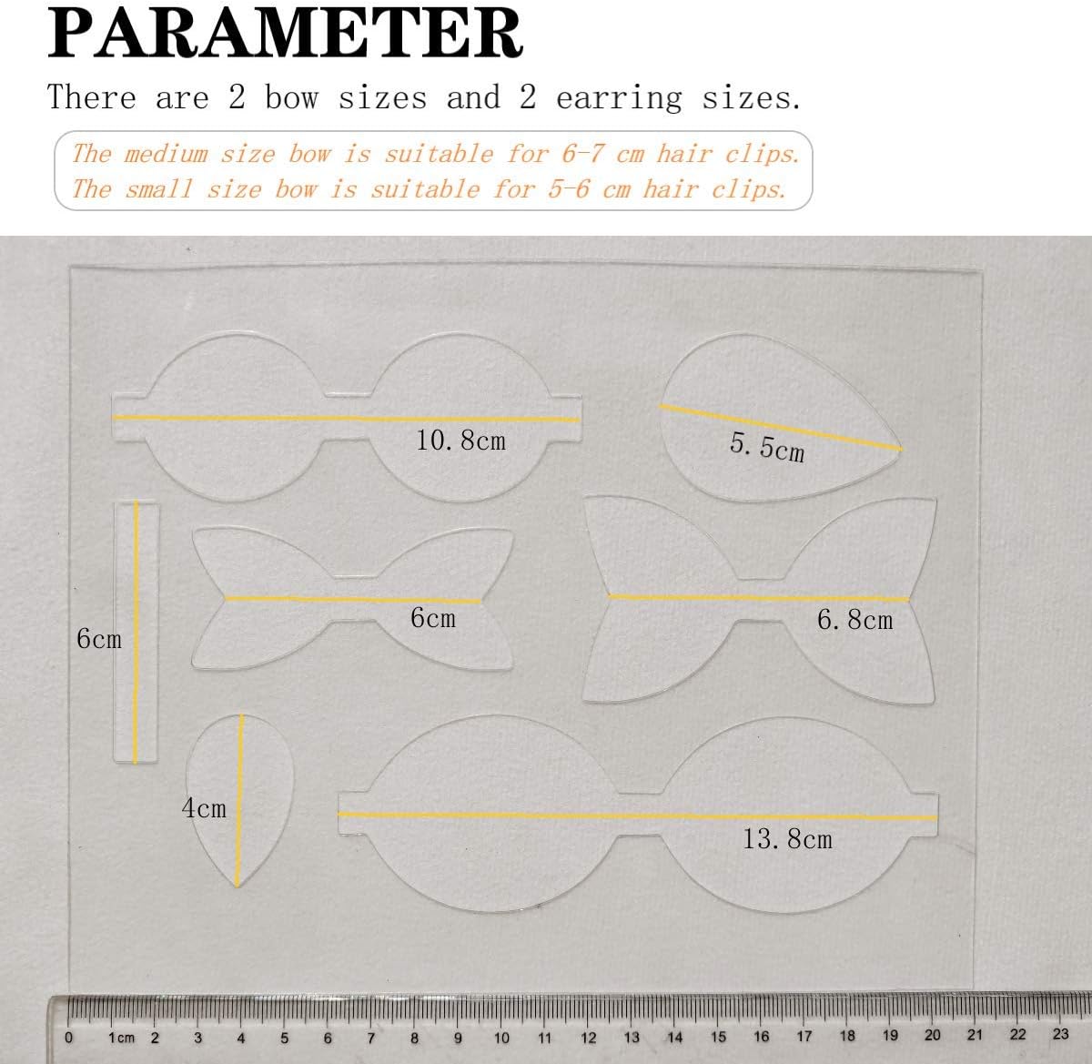 SHUANGART Reusable Bows Earrings Making Template Cutting Stencil for DIY Cards Scrapbook Photo Album Bow Ties, Add 2 pcs A5 Size Faux Leather Sheets for Free(Random Colors)