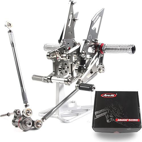 Miniatura 19 de Arashi (Versión 2.0) Estribos traseros ajustables para Honda CBR1000RR 2004-2007 / CBR600RR 2003-2005 2006 Accesorios para motocicleta Piezas