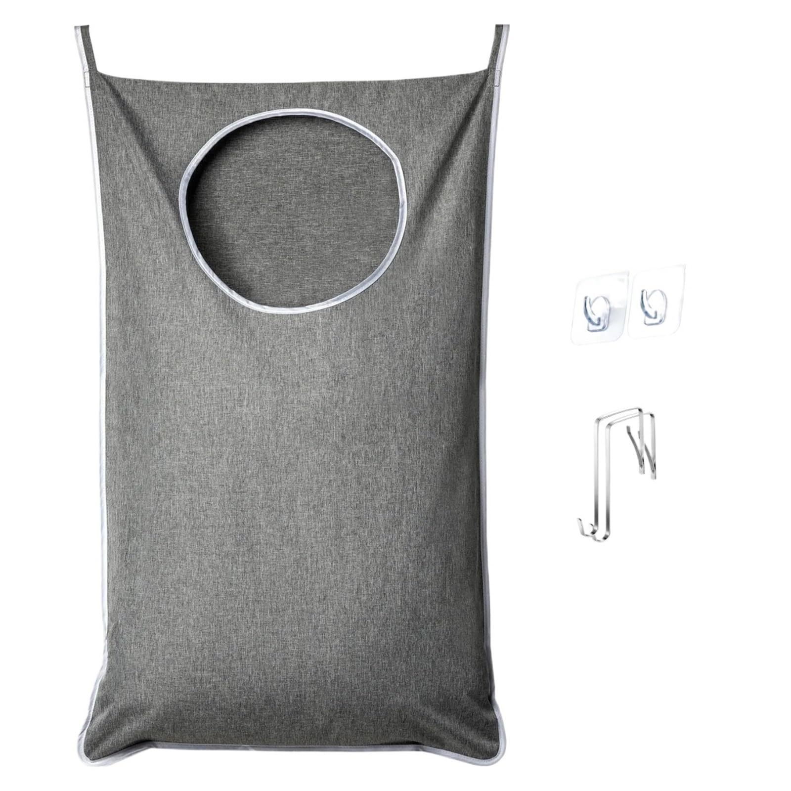 Sacco Per Bucato Sospeso Cesto for la biancheria montato a parete | Borsa portaoggetti sul retro for appendere il cesto dei vestiti sporchi(Grey)