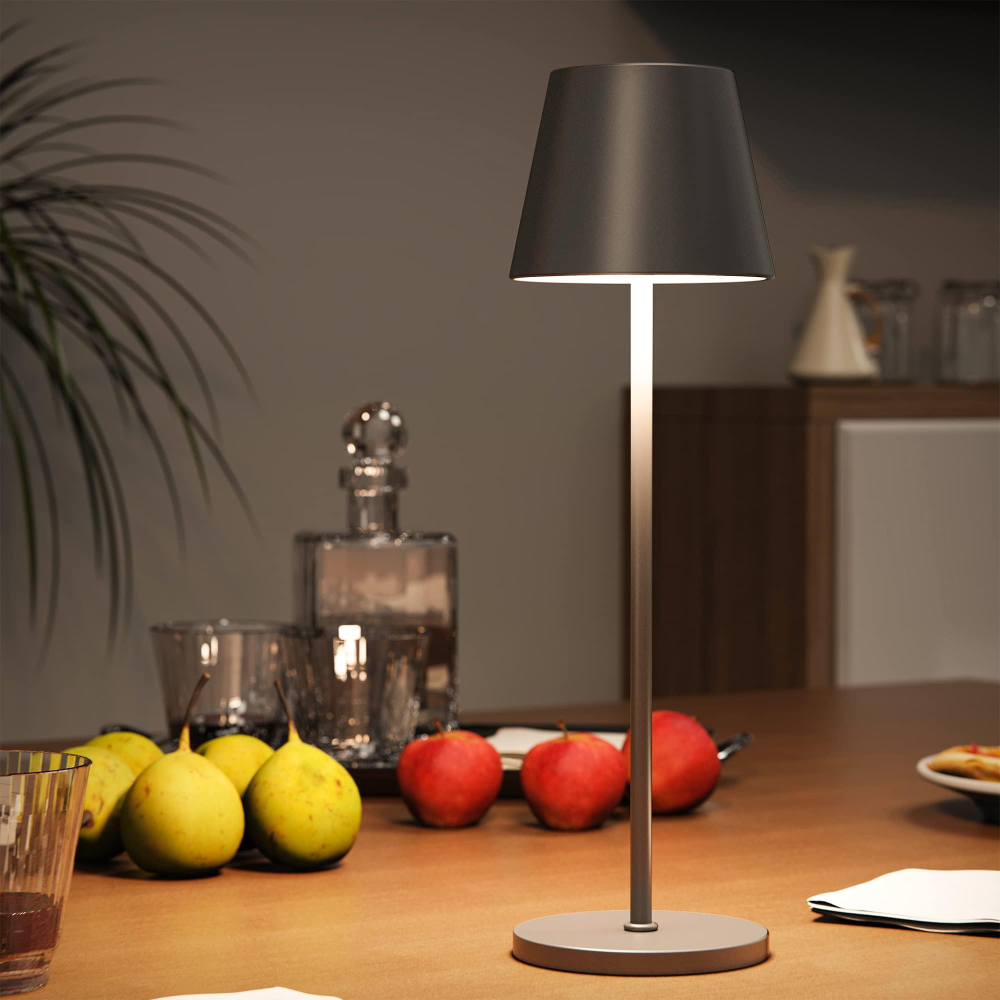 MALUX lampada da tavolo ricaricabile Senza fili con luce bianca calda 8 colori Lampada Senza fili IP54 lampade da tavolo ricaricabili per Hotel bar ristoranti camera da letto la casa e il giardino