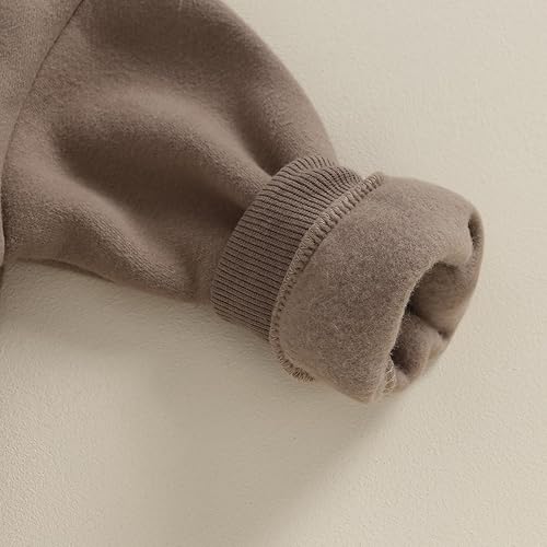 Miniatura 6 de DNOMAID YZARC Sudadera cálida para bebé niño y niña, mameluco sólido de manga larga, suéter de forro polar, mameluco de burbujas, ropa de otoño e