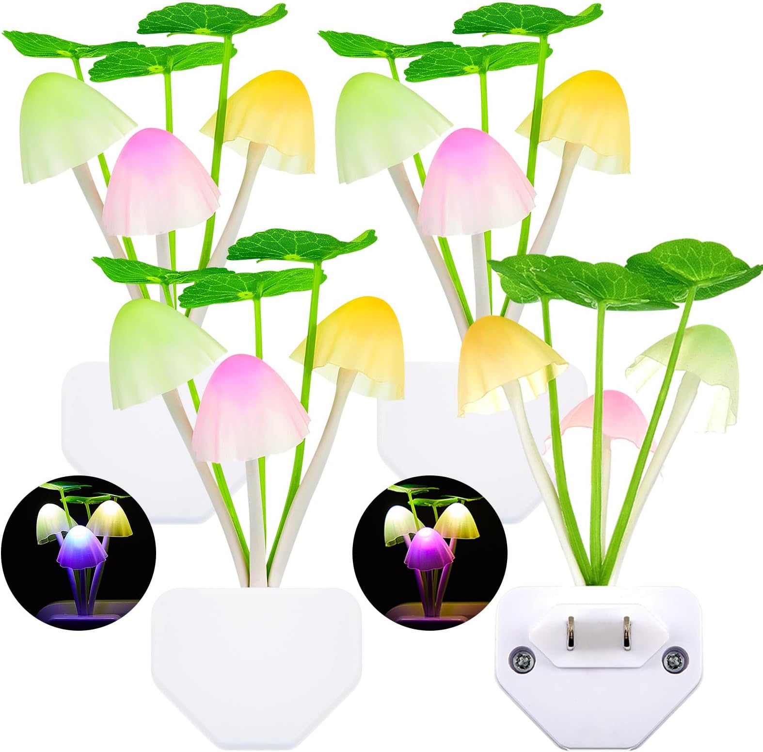 Rienar Sensor Led Night Light, Color Changing Plug-in LED Mushroom ...