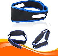 Vista 3 de Correa de barbilla antironquidos para mujeres y hombres - Correas de barbilla de doble soporte para dormir - Ajustable a través de cierre de velcro