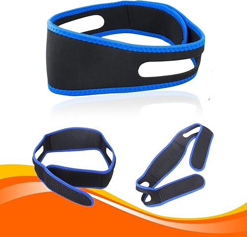 Miniatura 3 de Correa de barbilla antironquidos para mujeres y hombres - Correas de barbilla de doble soporte para dormir - Ajustable a través de cierre de velcro