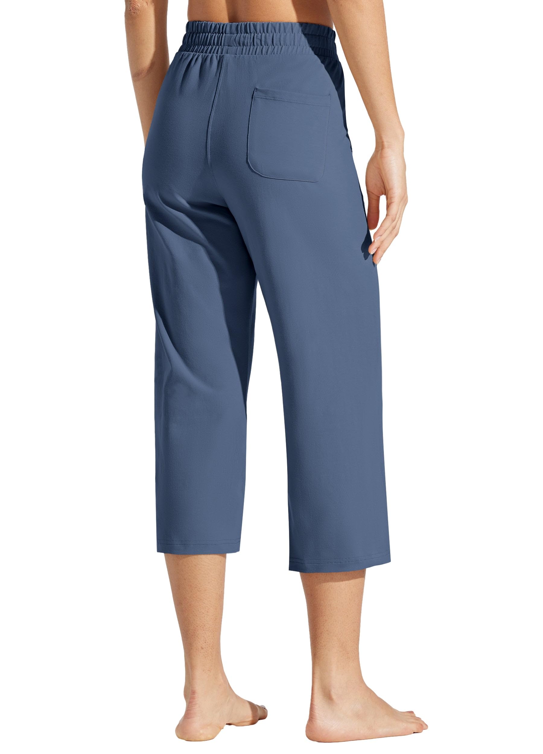 WILLIT Pantacourt en coton pour femme - Pantacourt décontracté - Pantalon de jogging avec poches - 50,8 cm